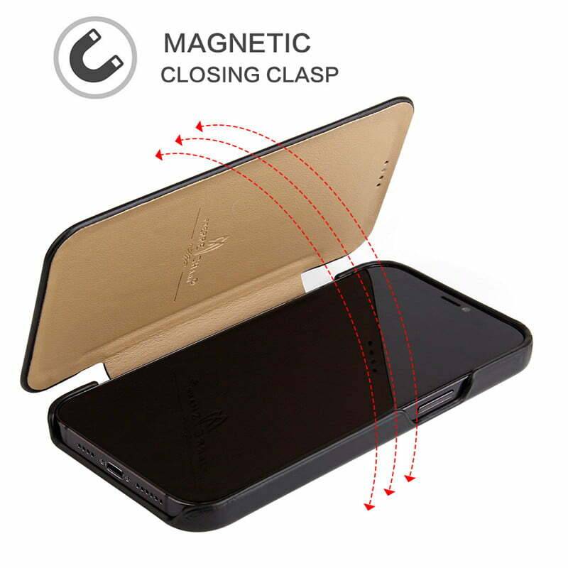 Mantto for iPhone 14 Pro Max Flip Cover Compatible with Magsafe Chargers &  Accessories,Shockproof PU Leather Transparent PC Back Hidden Magnetic