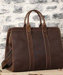Mens Briefcase Large Leather Computer Laptop Shoulder Bag