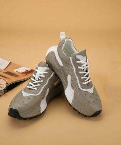 Men's Ostrich Skin Leather Shoes Sneaker Cross Trainer