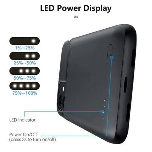 Battery Charger Cases For iPhone 13 14 Pro Max Power Phone Case Extenal Battery charging PowerBank - Image 5