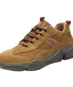 Men's Mudsill Steel-Toe Shoes Lace-up Breathable Walking Sneakers