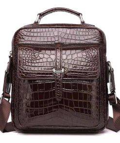 Crocodile Texture Men's Leather Shoulder Bag