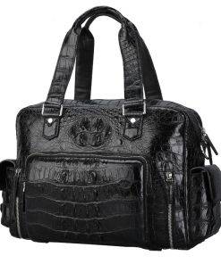 Mens Crocodile Leather Handbag Alligator Luggage Bag Shoulder Bag