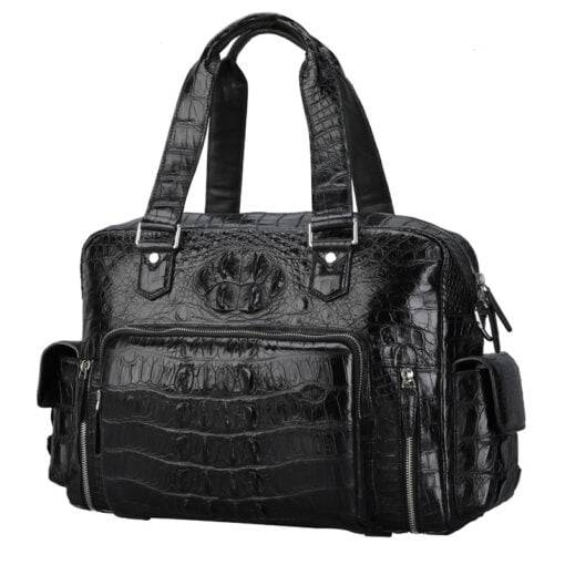 Mens Crocodile Leather Handbag Alligator Luggage Bag Shoulder Bag