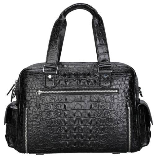 Mens Crocodile Leather Handbag Alligator Luggage Bag Shoulder Bag - Image 3