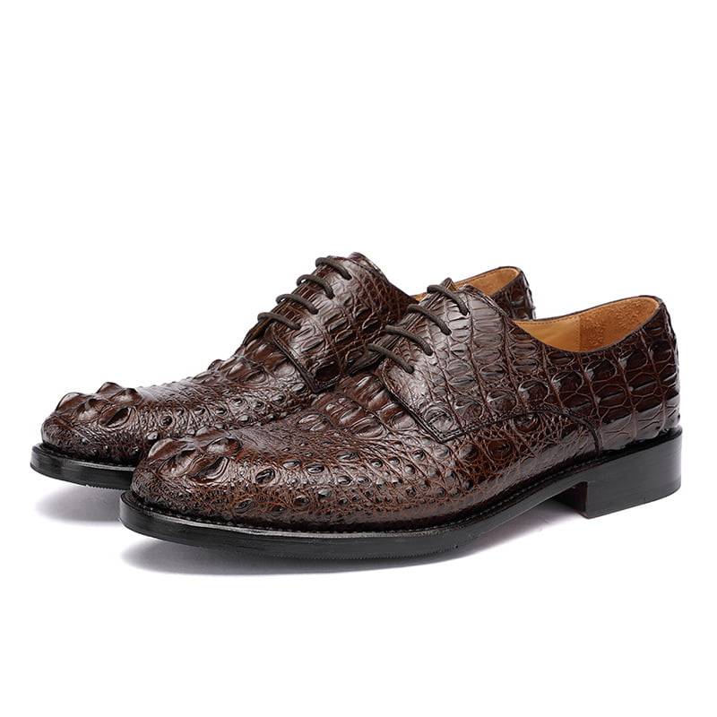 Men’s Genuine Crocodile Leather Shoes Oxford Lace up Dress Shoes