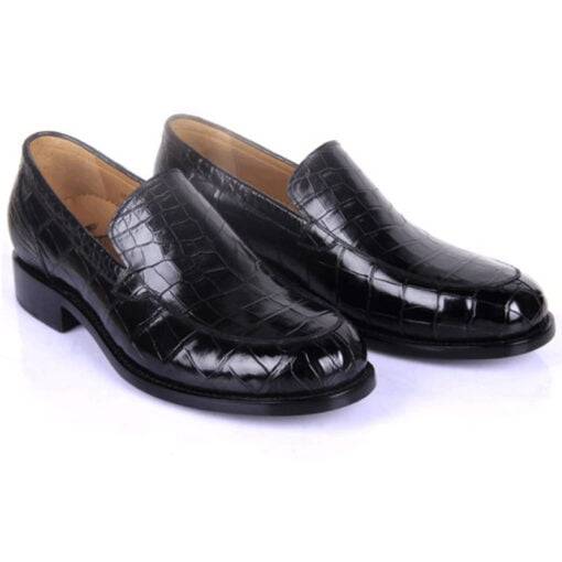Crocodile Skin Men's Dress Shoes Genuine Alligator Leather Male Slip-on Business Loafers - Image 4