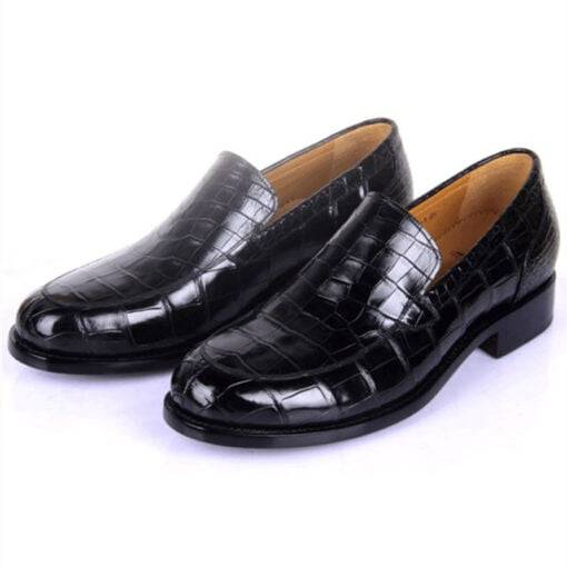 Crocodile Skin Men's Dress Shoes Genuine Alligator Leather Male Slip-on Business Loafers - Image 5
