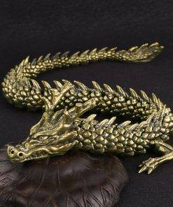 Antiques 3D Living Dragon Decorations Study Decoration Copper Dragon Handicrafts Collection