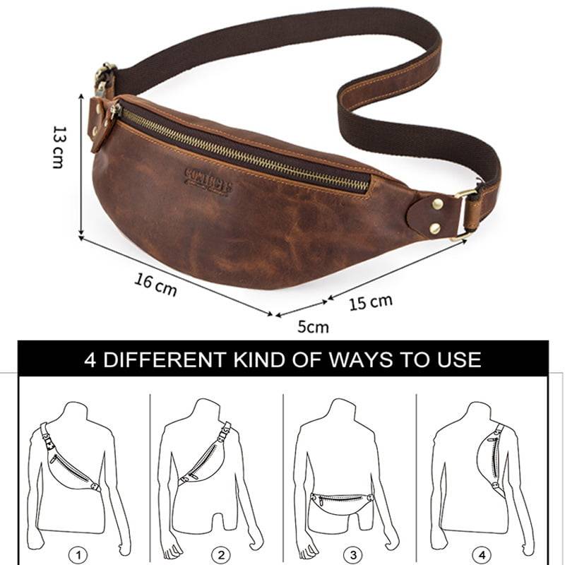 MANDRN | The Atlas- Sand Leather Fanny Pack