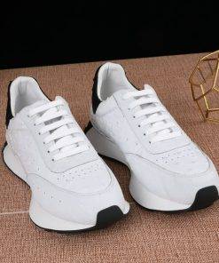 Genuine Ostrich Skin Leather Shoes Mens Sneakers