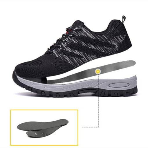 Wide Steel Toe Mens Shoes Safety Work Sneakers Fashion Comfortable Sneakers - Image 9