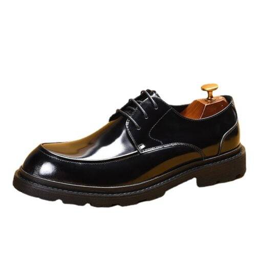 Men's Patent Leather Dress Shoes Formal Oxford Business Shoes - Image 5