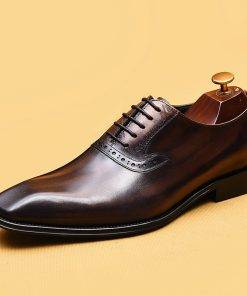 Men's Patent Leather Lace-up Dress Shoes Classic Oxford Business Shoes