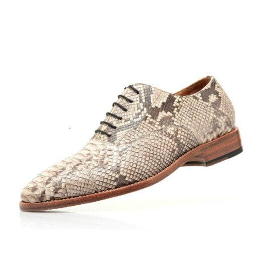 Mens Oxford Python Shoes Formal Snakeskin Lace up Shoes