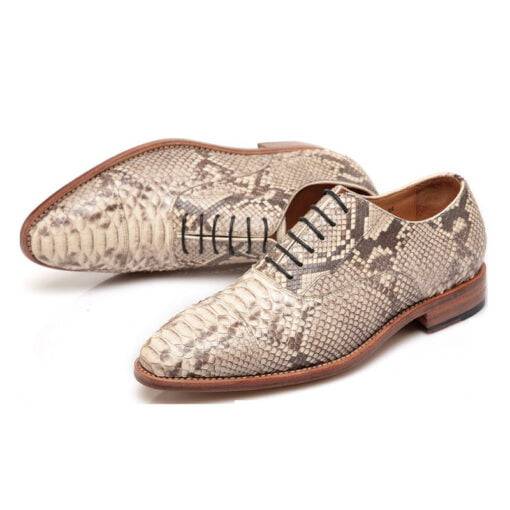 Mens Oxford Python Shoes Formal Snakeskin Lace up Shoes - Image 2