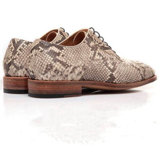 Mens Oxford Python Shoes Formal Snakeskin Lace up Shoes - Image 6