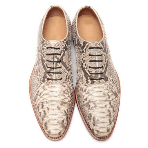 Mens Oxford Python Shoes Formal Snakeskin Lace up Shoes - Image 7
