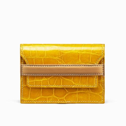 Credit Card Holder Alligator Leather Wallet for Women Crocodile ID Case