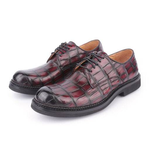 Crocodile Skin Lace-up Shoes Mens Alligator Casual Shoes