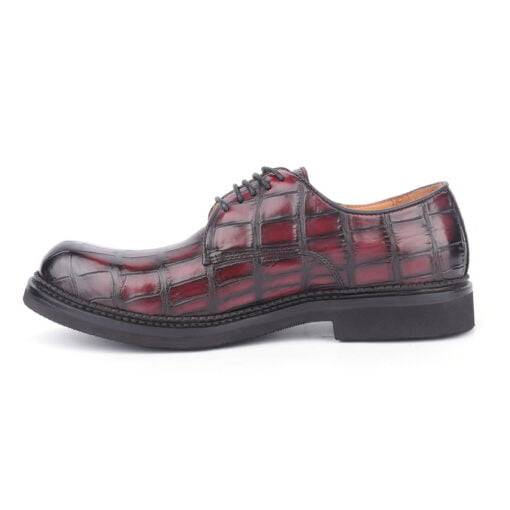 Crocodile Skin Lace-up Shoes Mens Alligator Casual Shoes - Image 5