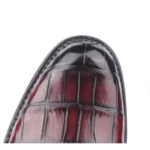 Crocodile Skin Lace-up Shoes Mens Alligator Casual Shoes - Image 7