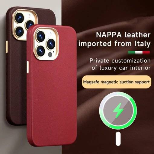 Leather iPhone 12 Pro Hard Cover - Compatible MagSafe