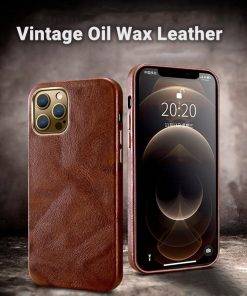 Vintage Leather iPhone 15 Pro Max Case Wireless Charging Magsafe Cover