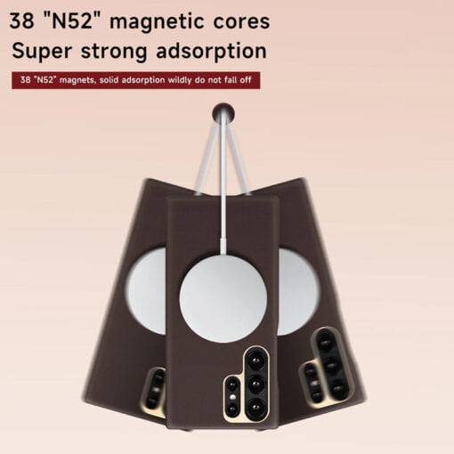 Genuine Leather Magsafe Case for Samsung Galaxy S24 Ultra S23 Wireless Charging Magnetic Cover - Image 11