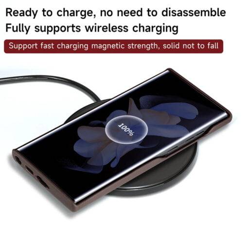 Genuine Leather Magsafe Case for Samsung Galaxy S24 Ultra S23 Wireless Charging Magnetic Cover - Image 12