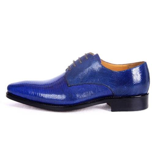 Genuine Lizard Skin Mens Oxford Shoes Lace Up Formal Shoes Blue - Image 2