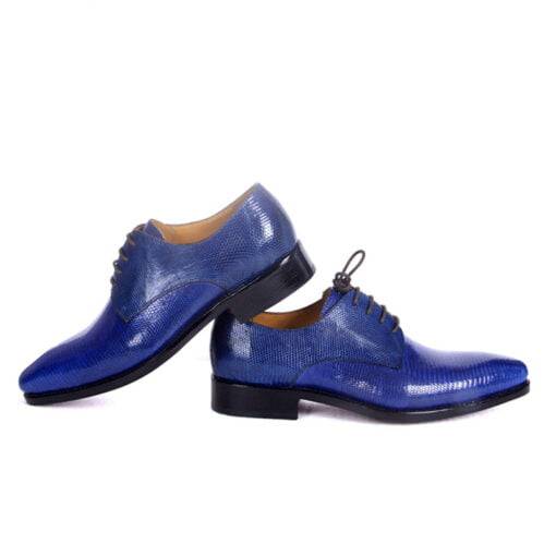 Genuine Lizard Skin Mens Oxford Shoes Lace Up Formal Shoes Blue - Image 7