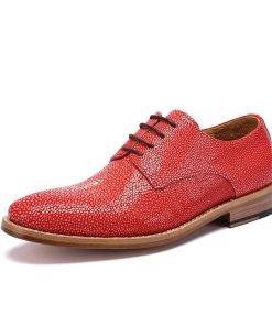 Genuine Stingray Leather Mens Formal Lace Up Shoes Business Oxford Dress Shoes