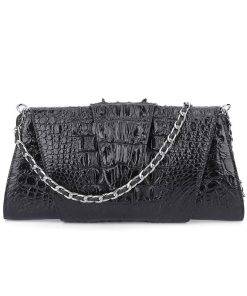 Crocodile Wrap Around Clutch Crossbody Evening Bag