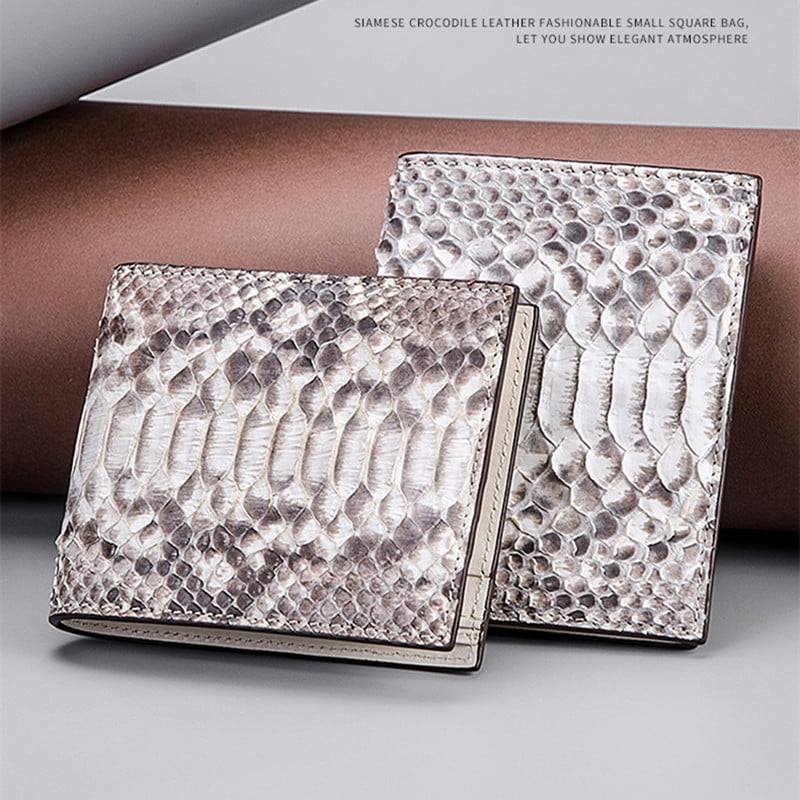 Genuine Python Snake Skin Leather Men's Bifold Wallet