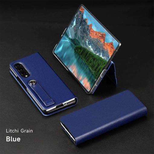 Z Fold 4 Leather Case Genuine Cowhide Skin Samsung Flip Cover - Image 6