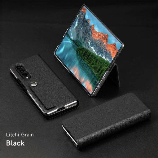 Z Fold 4 Leather Case Genuine Cowhide Skin Samsung Flip Cover - Image 7
