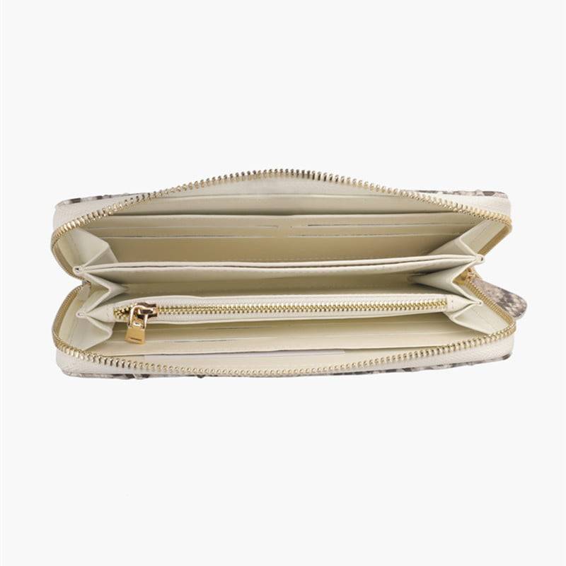 Women's Python Leather Zip Around Wallet