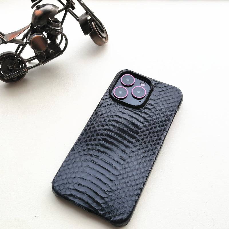 Cardholder Case for iPhone 15 Pro Max in Genuine Python