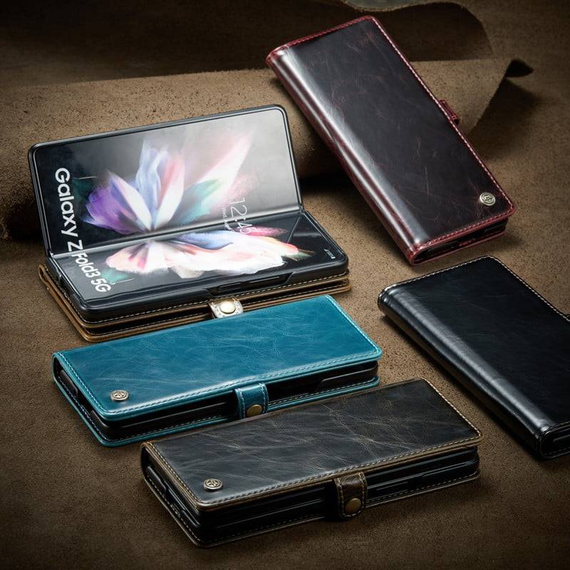 For Samsung Galaxy Z Fold 5 4 3 5G Case Wallet Card Leather Flip Cover