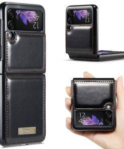 Samsung Galaxy Z Flip 5 Case Genuine Leather TPU Bumper Case for Z Flip 4 3
