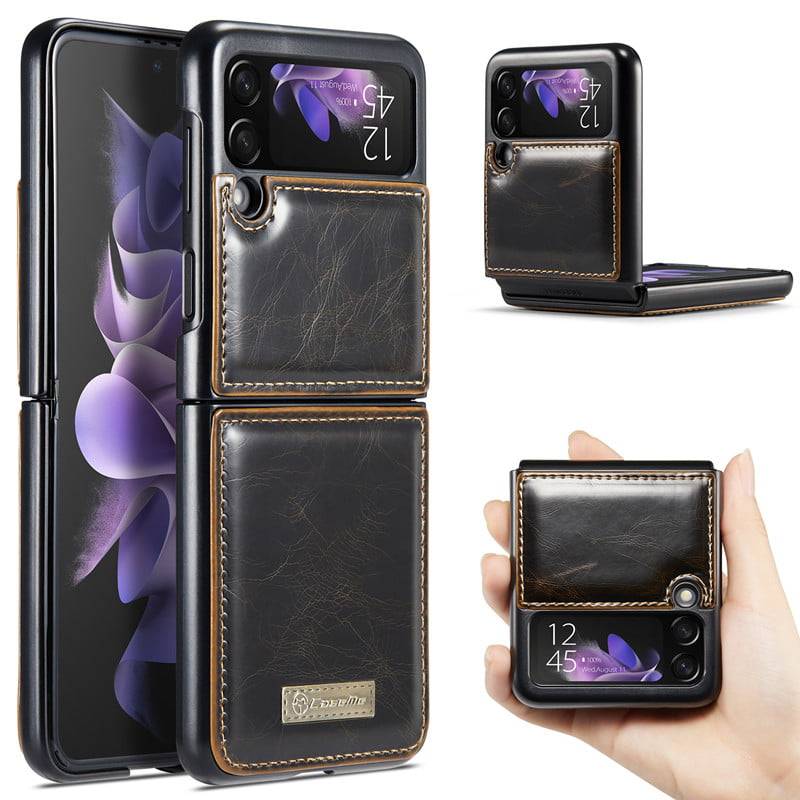 Z Flip 5 Leather Case, Wallet Case Compatible Samsung Galaxy Z