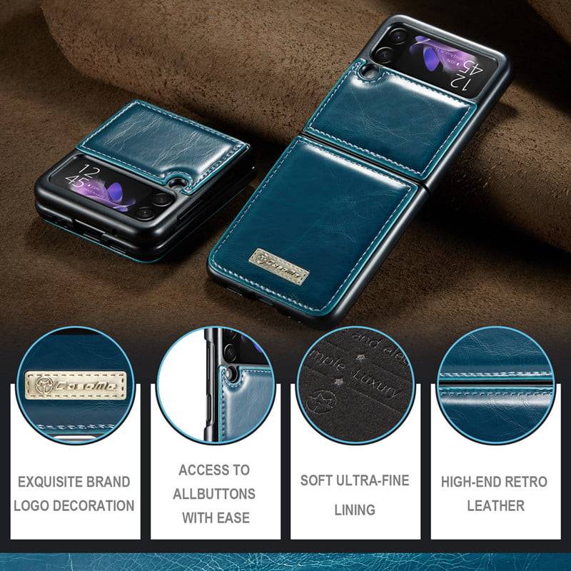 Luxury Wallet Leather Phone Case For Galaxy Z Flip in 2023