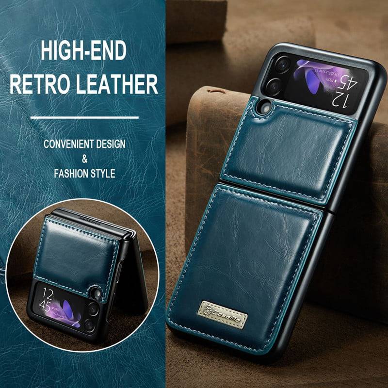 Z Flip 5 Leather Case, Wallet Case Compatible Samsung Galaxy Z