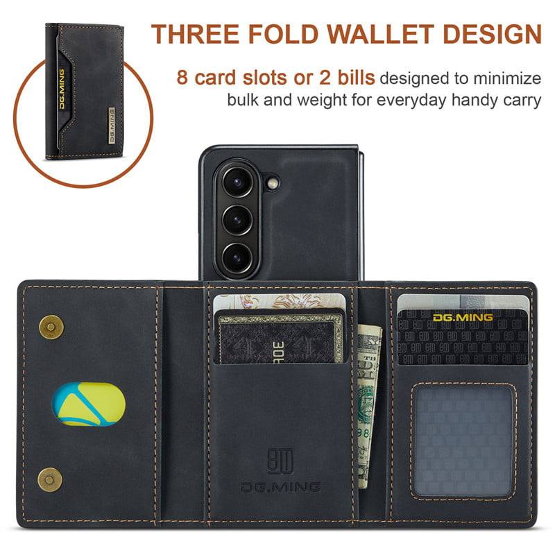 Galazy Z Fold 3 Wallet Case, PU Leather Wallet Card Slot Magnetic