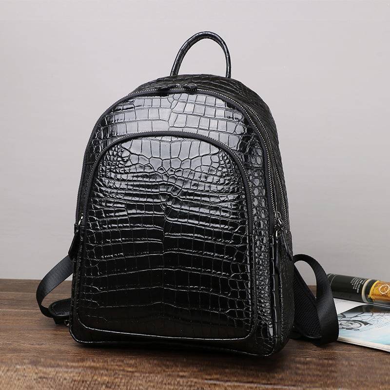 Genuine Crocodile Leather Men's Backpack Casual Travel Bags - Everweek