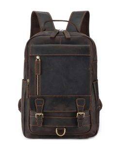 Vintage Leather Men's Backpack Large Capacity Travel Bags Business Laptop Bag