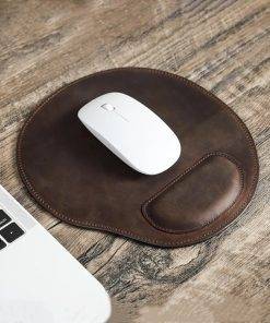 Genuine Leather Anti-slip Mouse Pad With Wrist Rest Laptop Computer Table Mat Gaming Mousepad
