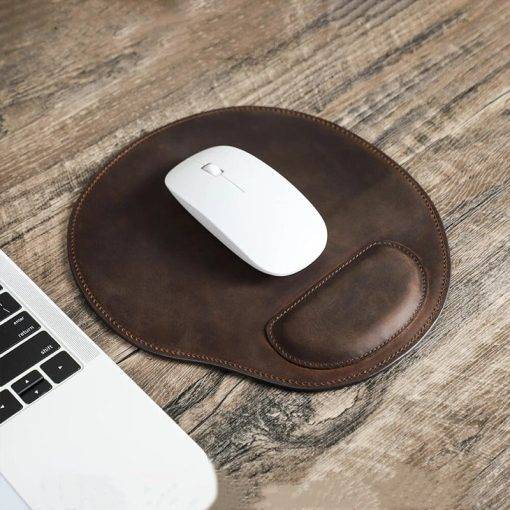 Genuine Leather Anti-slip Mouse Pad With Wrist Rest Laptop Computer Table Mat Gaming Mousepad