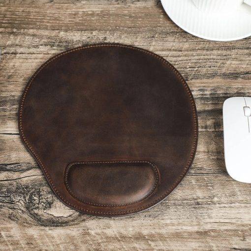 Genuine Leather Anti-slip Mouse Pad With Wrist Rest Laptop Computer Table Mat Gaming Mousepad - Image 2